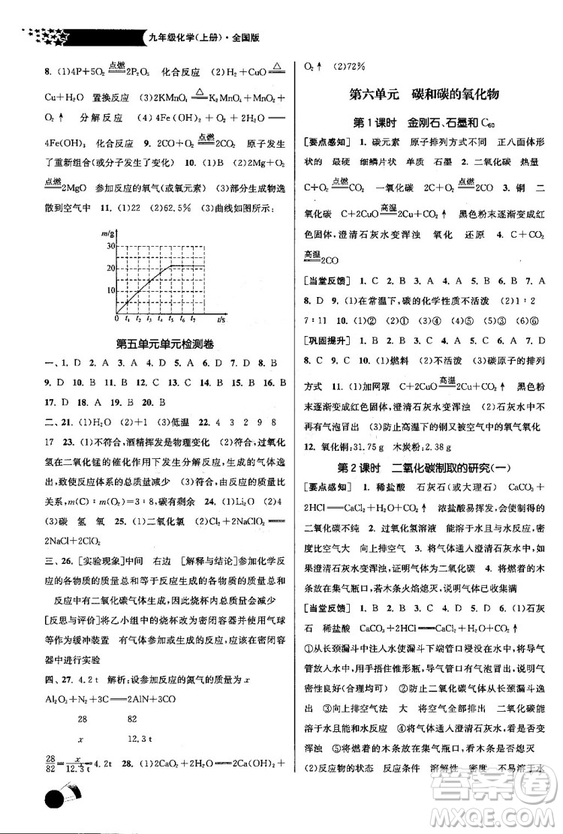 2018金三練課堂作業(yè)實(shí)驗(yàn)提高訓(xùn)練九年級(jí)化學(xué)上全國(guó)版答案