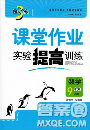 2018金三練課堂作業(yè)實(shí)驗(yàn)提高訓(xùn)練九年級(jí)上數(shù)學(xué)全國(guó)版答案