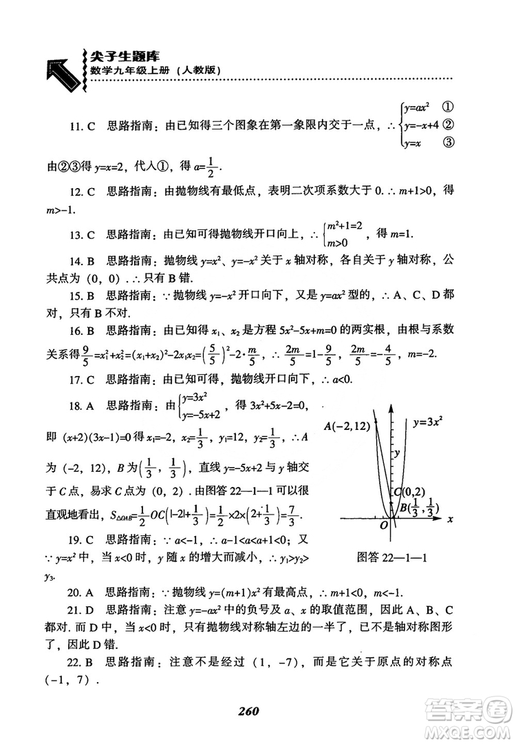 2018年新版秋季尖子生題庫數(shù)學(xué)9年級上冊RJ人教版參考答案