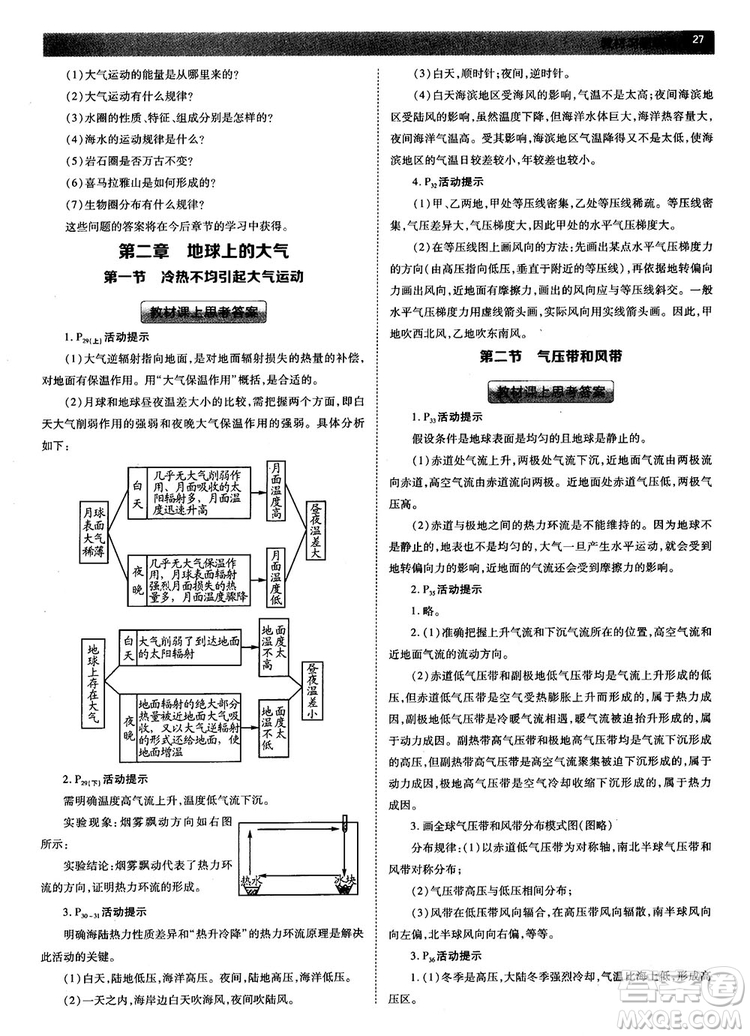 2019人教版教材完全解讀高中地理必修1參考答案