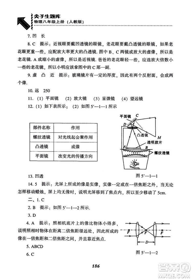 2018年尖子生題庫新升級物理八年級上冊人教版參考答案