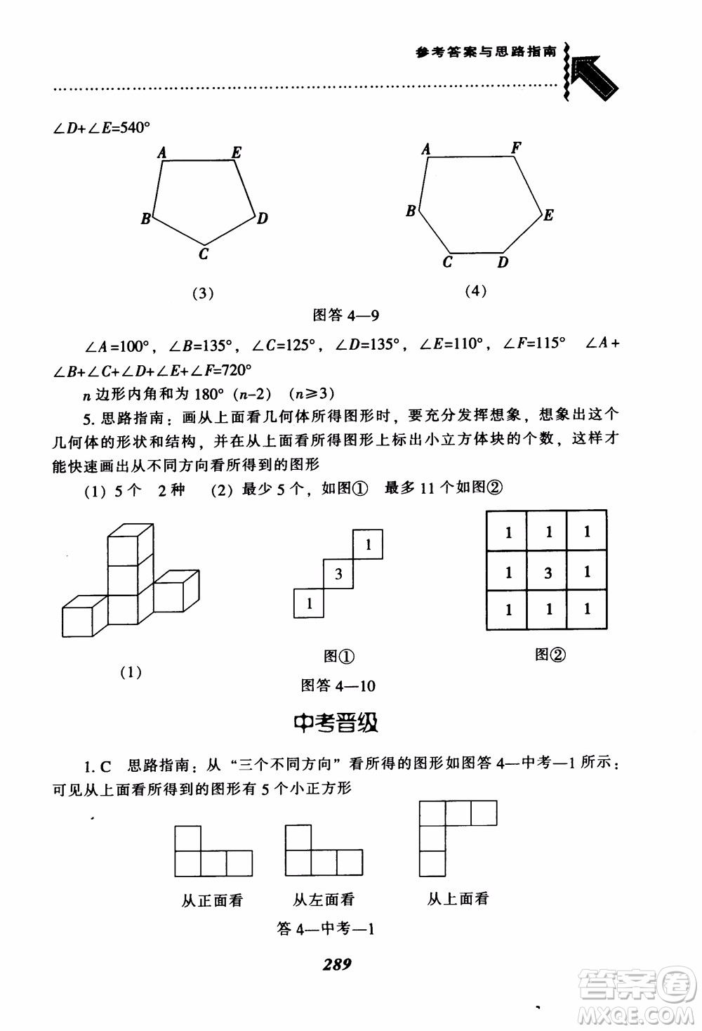 2018秋尖子生題庫數(shù)學(xué)7年級(jí)上冊(cè)RJ人教版參考答案