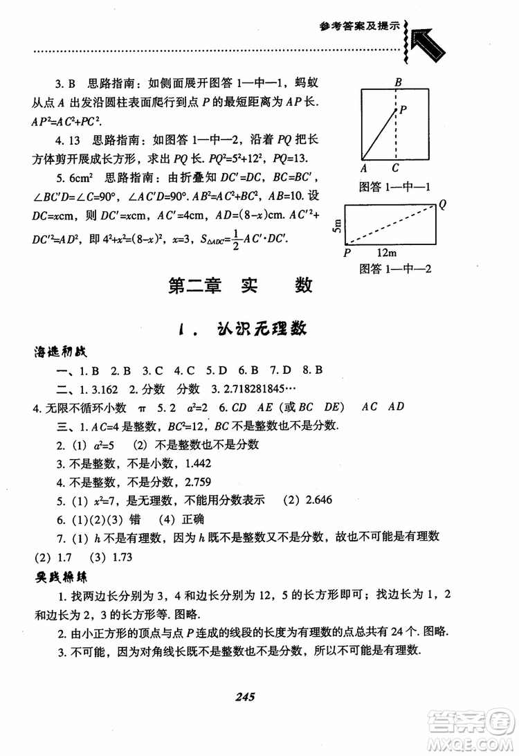 尖子生題庫(kù)8年級(jí)上冊(cè)數(shù)學(xué)BS北師大版2018參考答案