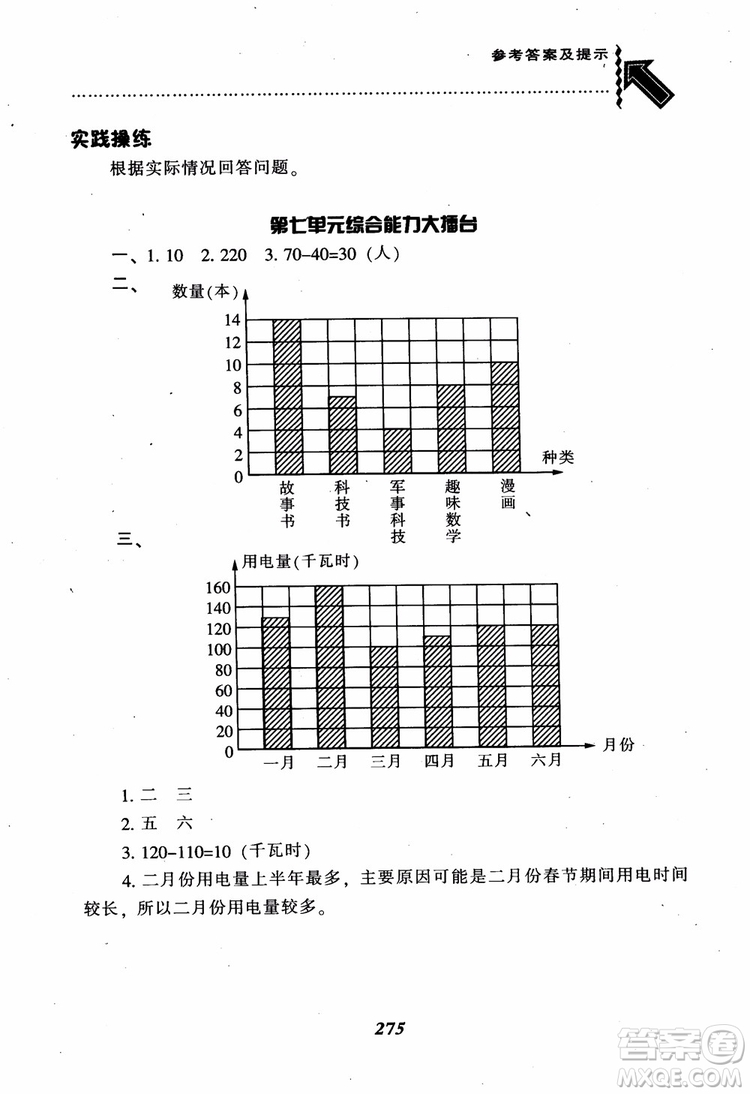 2019新版升級(jí)尖子生題庫數(shù)學(xué)四年級(jí)上冊(cè)人教版R版參考答案