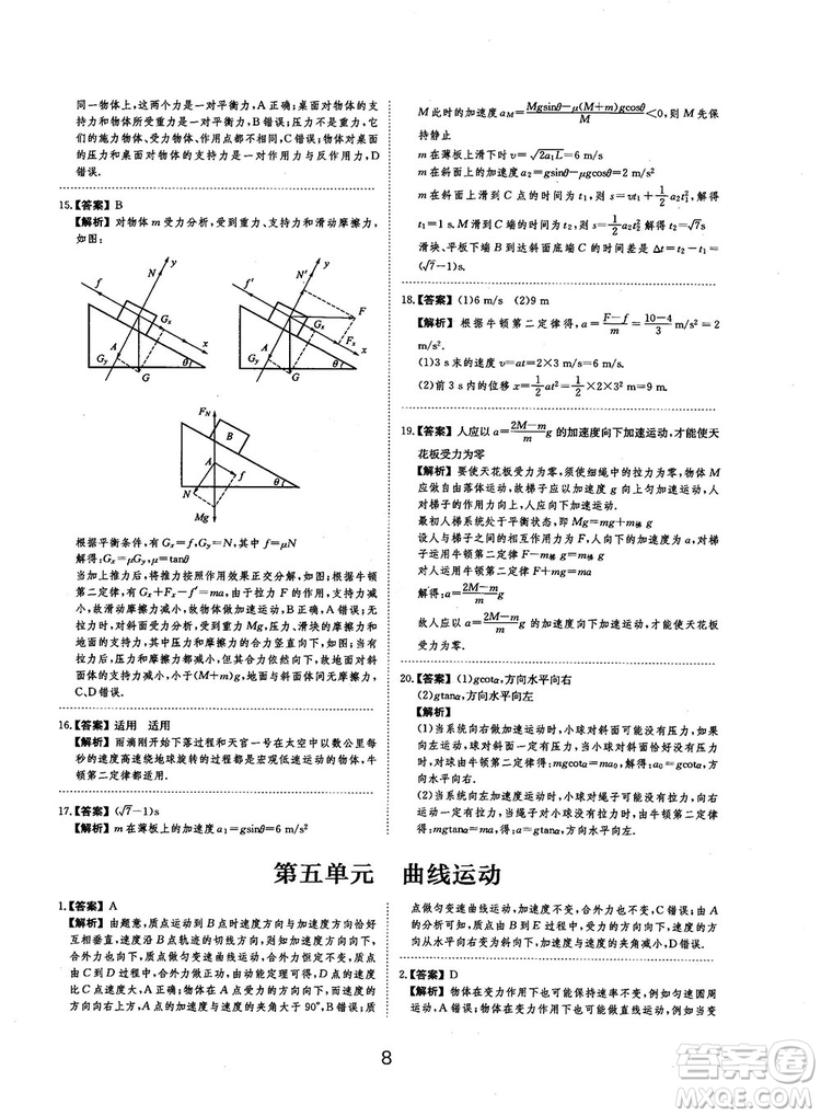 2019全國卷刷題狗高中物理參考答案