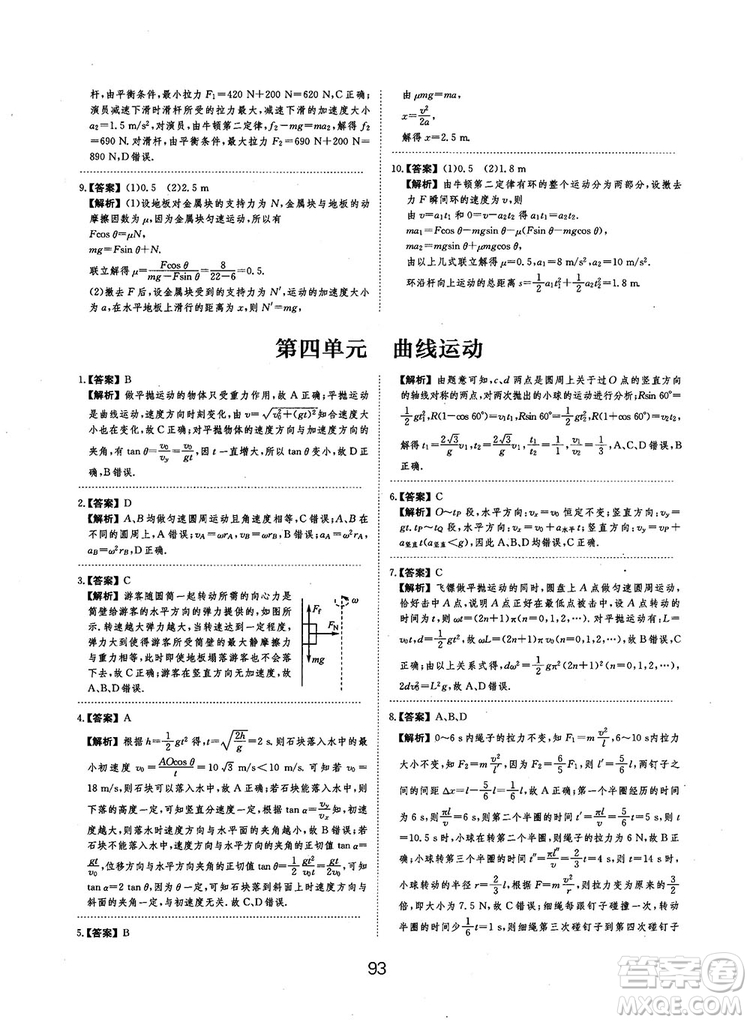 2019全國卷刷題狗高中物理參考答案