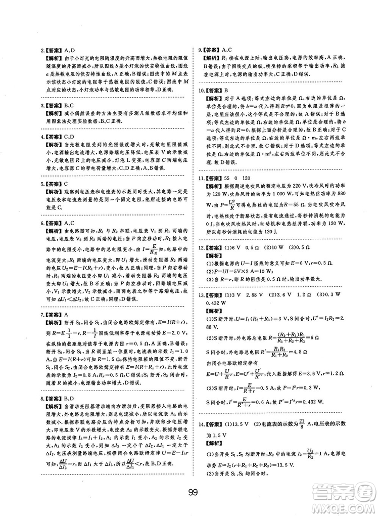 2019全國卷刷題狗高中物理參考答案