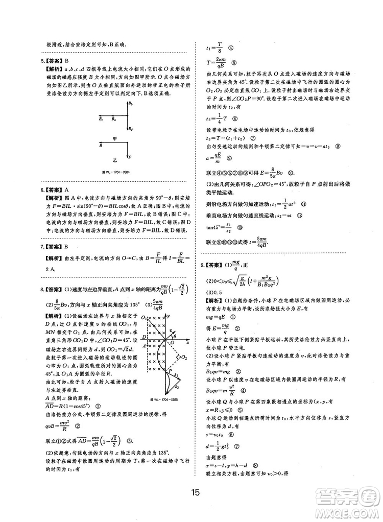 2019全國卷刷題狗高中物理參考答案