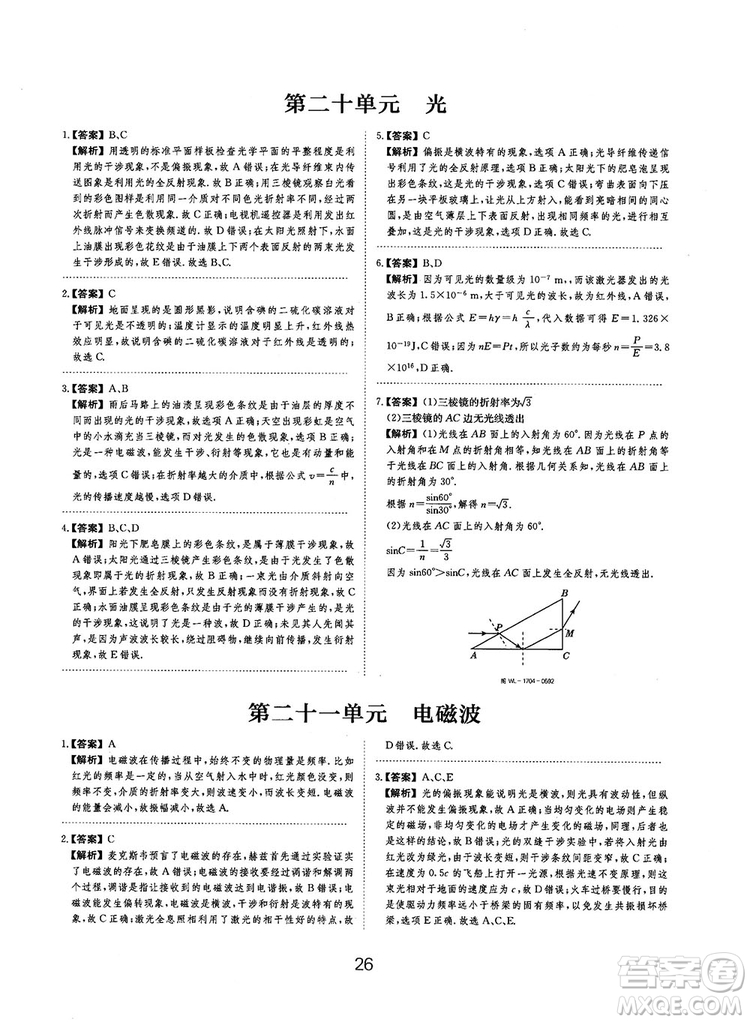 2019全國卷刷題狗高中物理參考答案