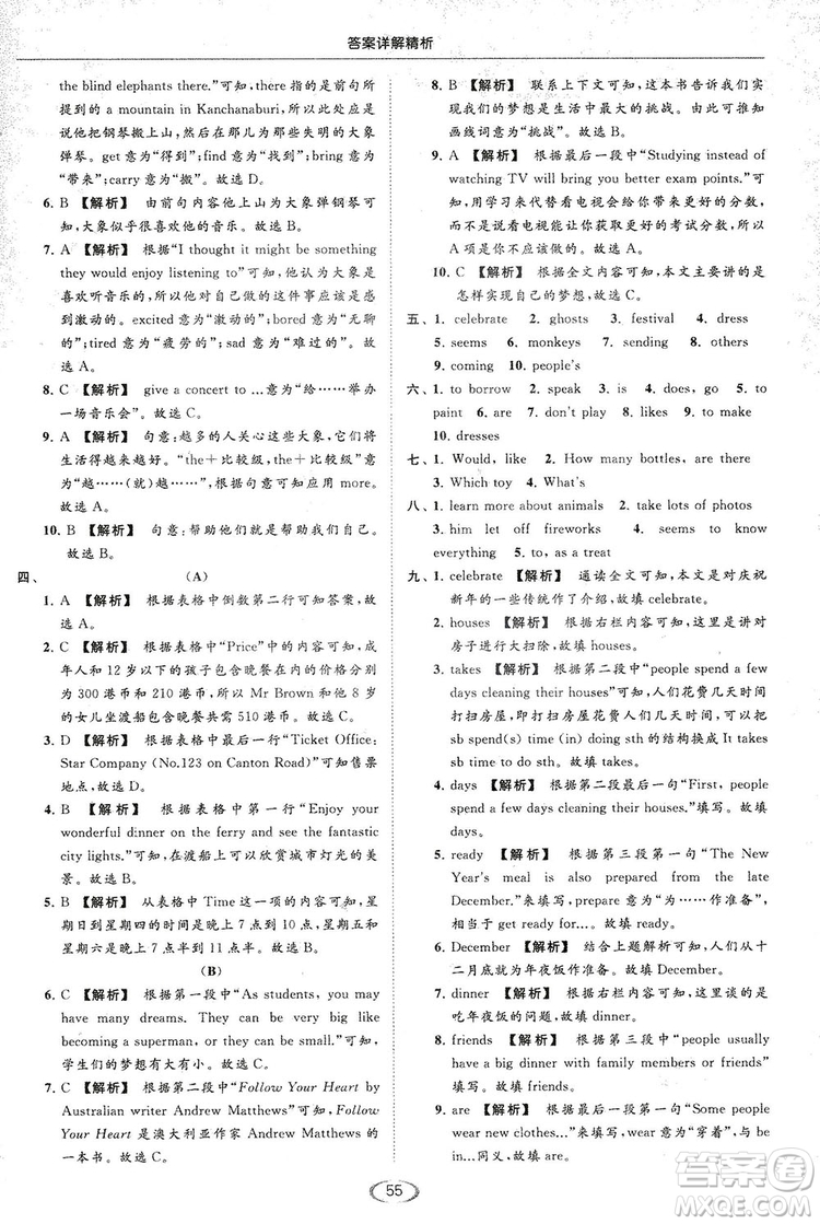 江蘇版亮點給力2018提優(yōu)課時作業(yè)本七年級上冊英語答案