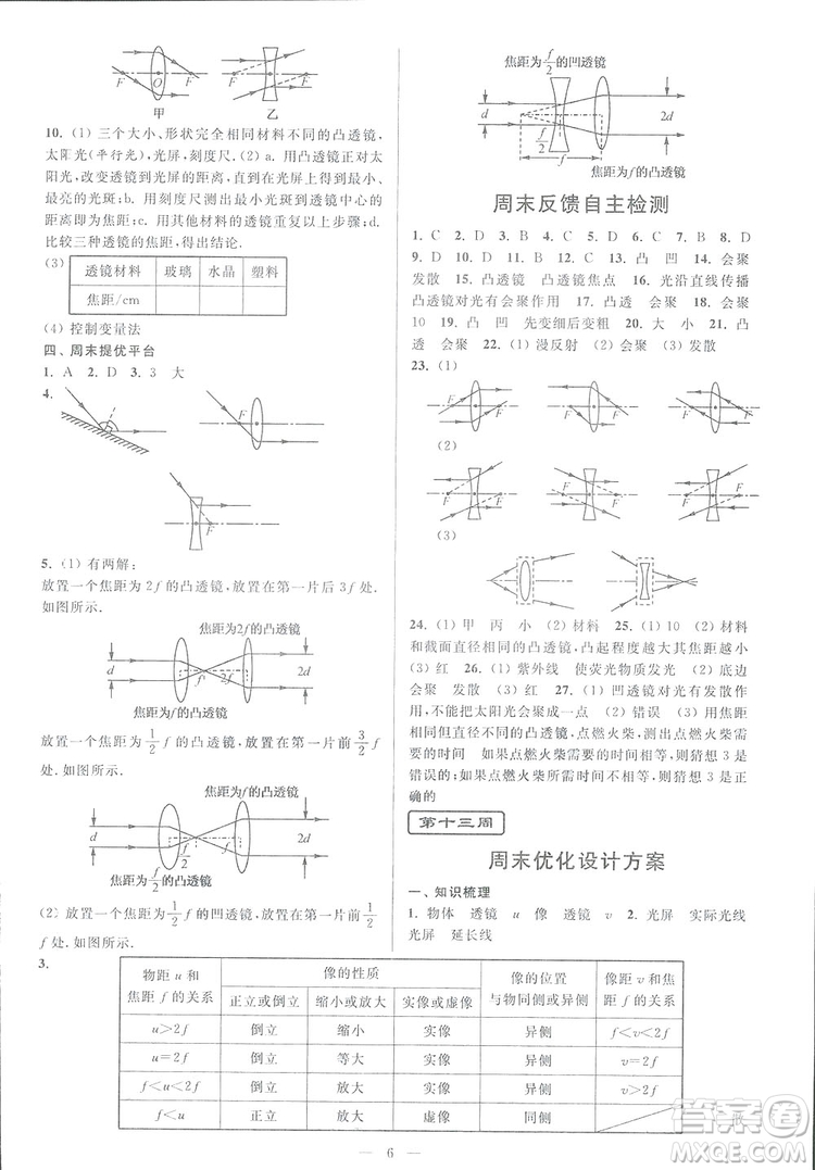 2018秋亮點(diǎn)給力周末優(yōu)化設(shè)計(jì)大試卷物理八年級上冊新課標(biāo)江蘇版答案