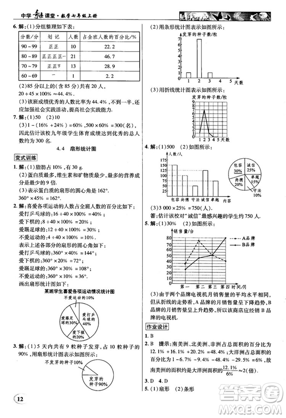 2018秋新世紀(jì)英才教程中學(xué)奇跡課堂青島版七年級數(shù)學(xué)上冊答案