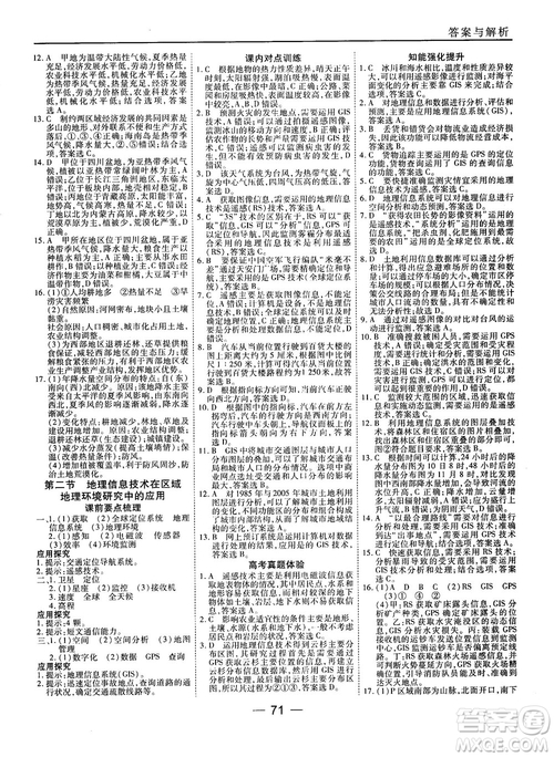 人教版45分鐘課時(shí)作業(yè)與單元測(cè)試高中地理必修3參考答案