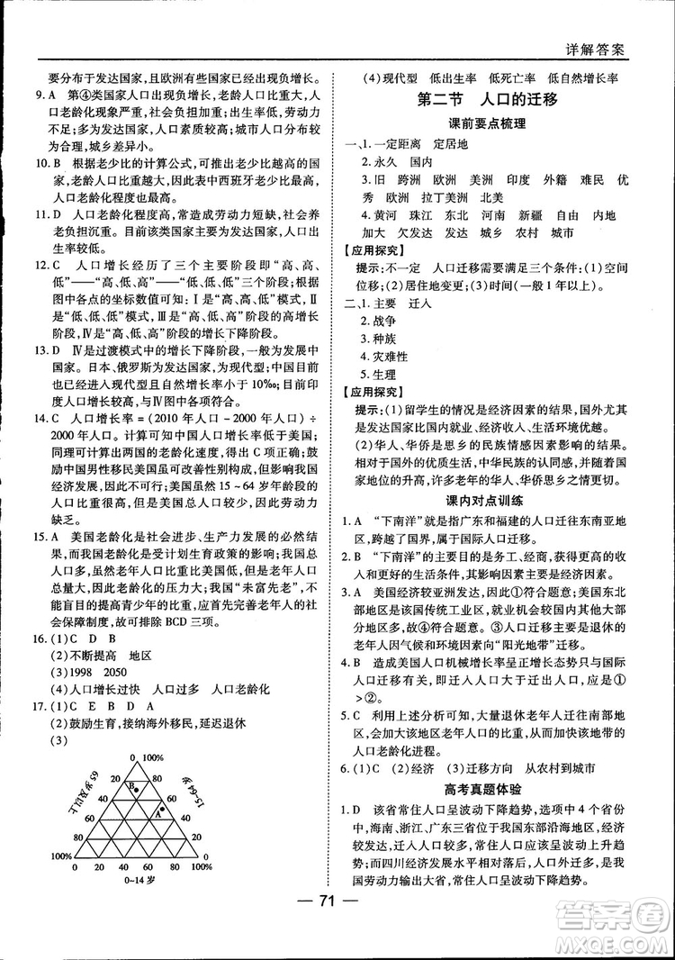 45分鐘課時(shí)作業(yè)與單元測(cè)試高中地理必修2中國(guó)版參考答案