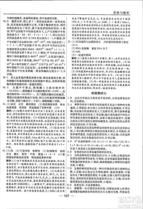 45分鐘課時作業(yè)與單元測試人教版高中生物必修2參考答案