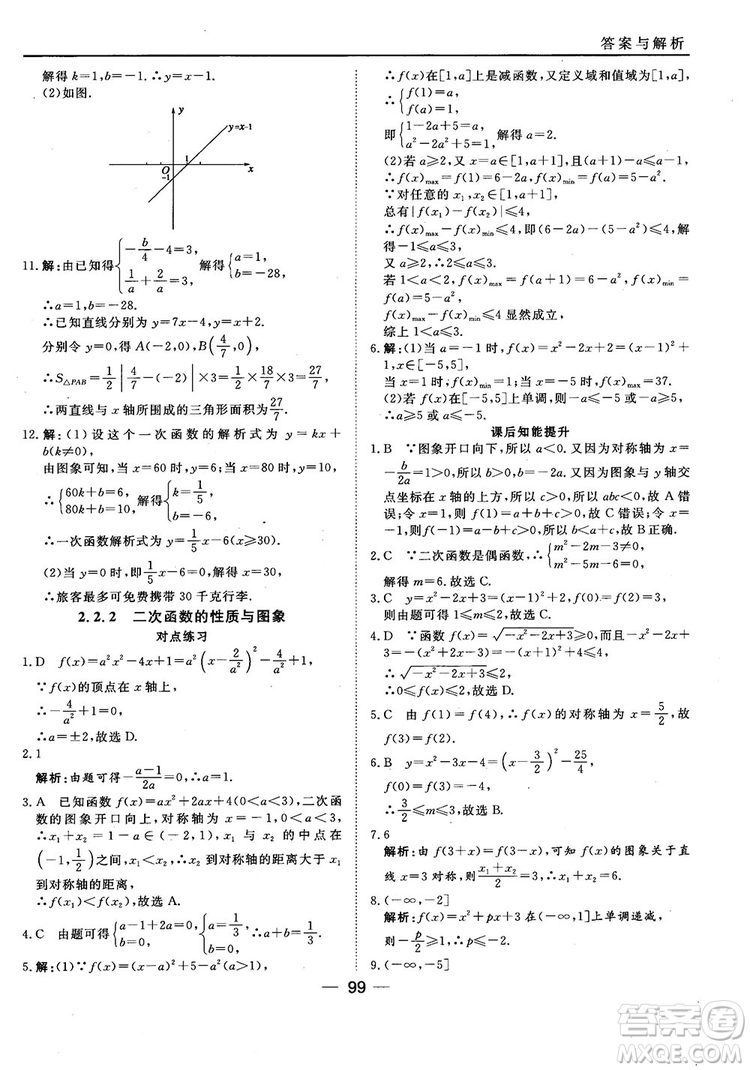 45分鐘課時(shí)作業(yè)與單元測試人教B版高中數(shù)學(xué)必修1參考答案