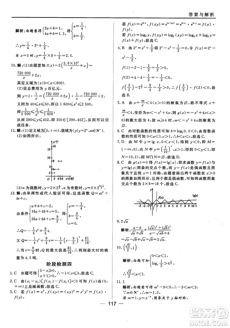 45分鐘課時(shí)作業(yè)與單元測試人教B版高中數(shù)學(xué)必修1參考答案