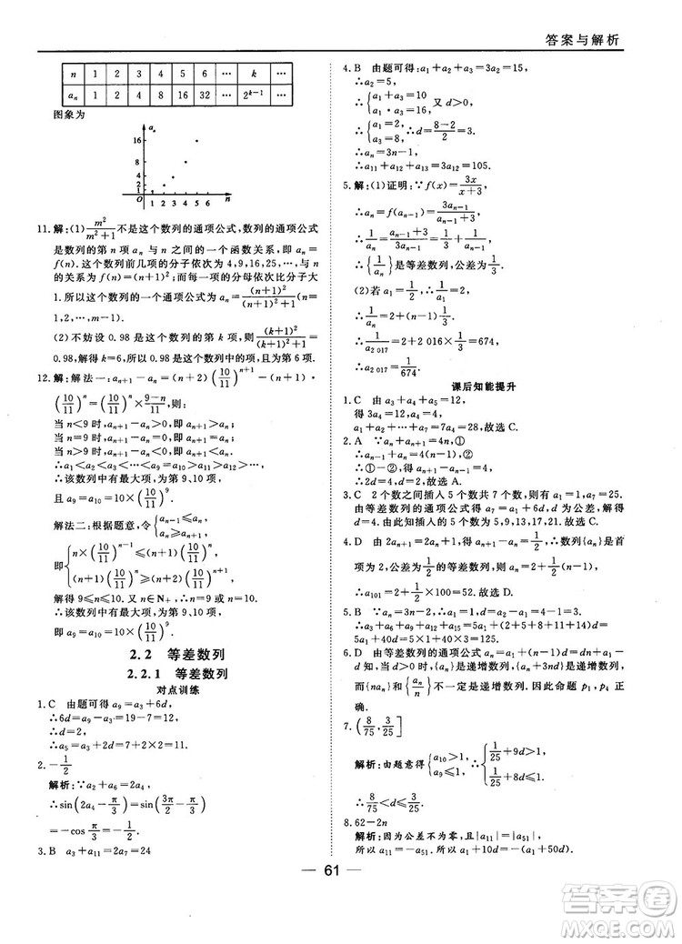 2018人教B版45分鐘課時(shí)作業(yè)與單元測試高中數(shù)學(xué)必修5參考答案