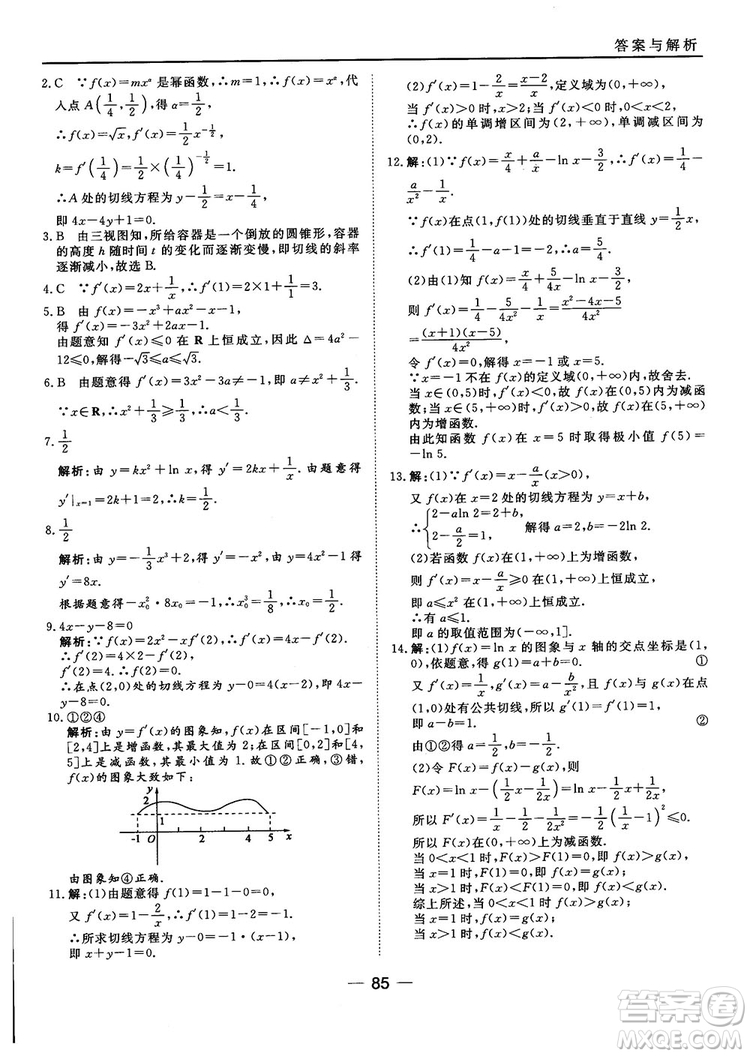 人教A版201845分鐘課時(shí)作業(yè)與單元測(cè)試數(shù)學(xué)選修1-1參考答案