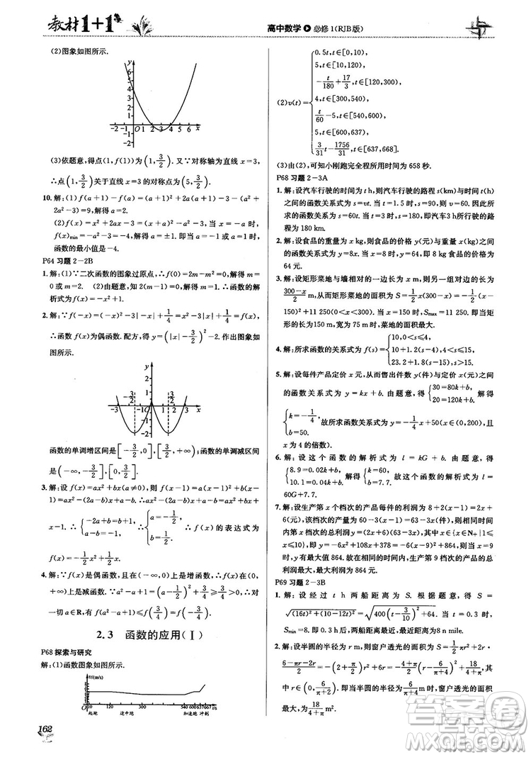 2020高中數(shù)學(xué)必修1課本習(xí)題人教版答案