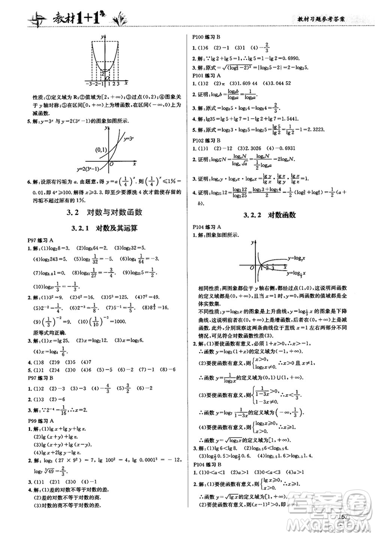 2020高中數(shù)學(xué)必修1課本習(xí)題人教版答案