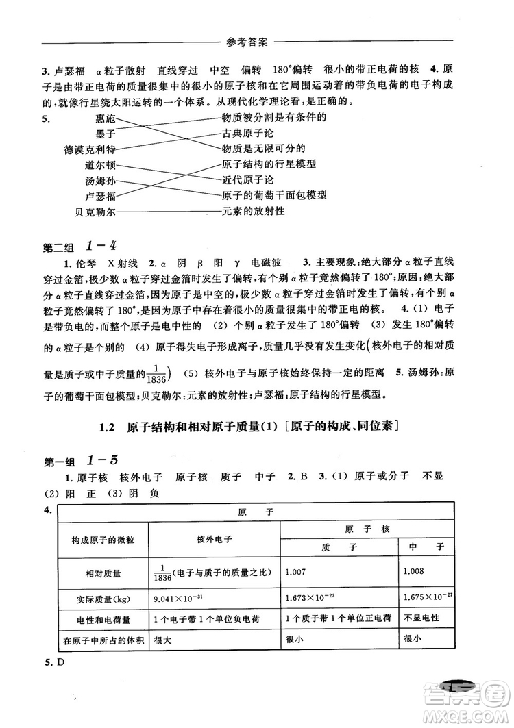 2018年高中五星級同步題組訓練與測評高一年級第一學期化學參考答案