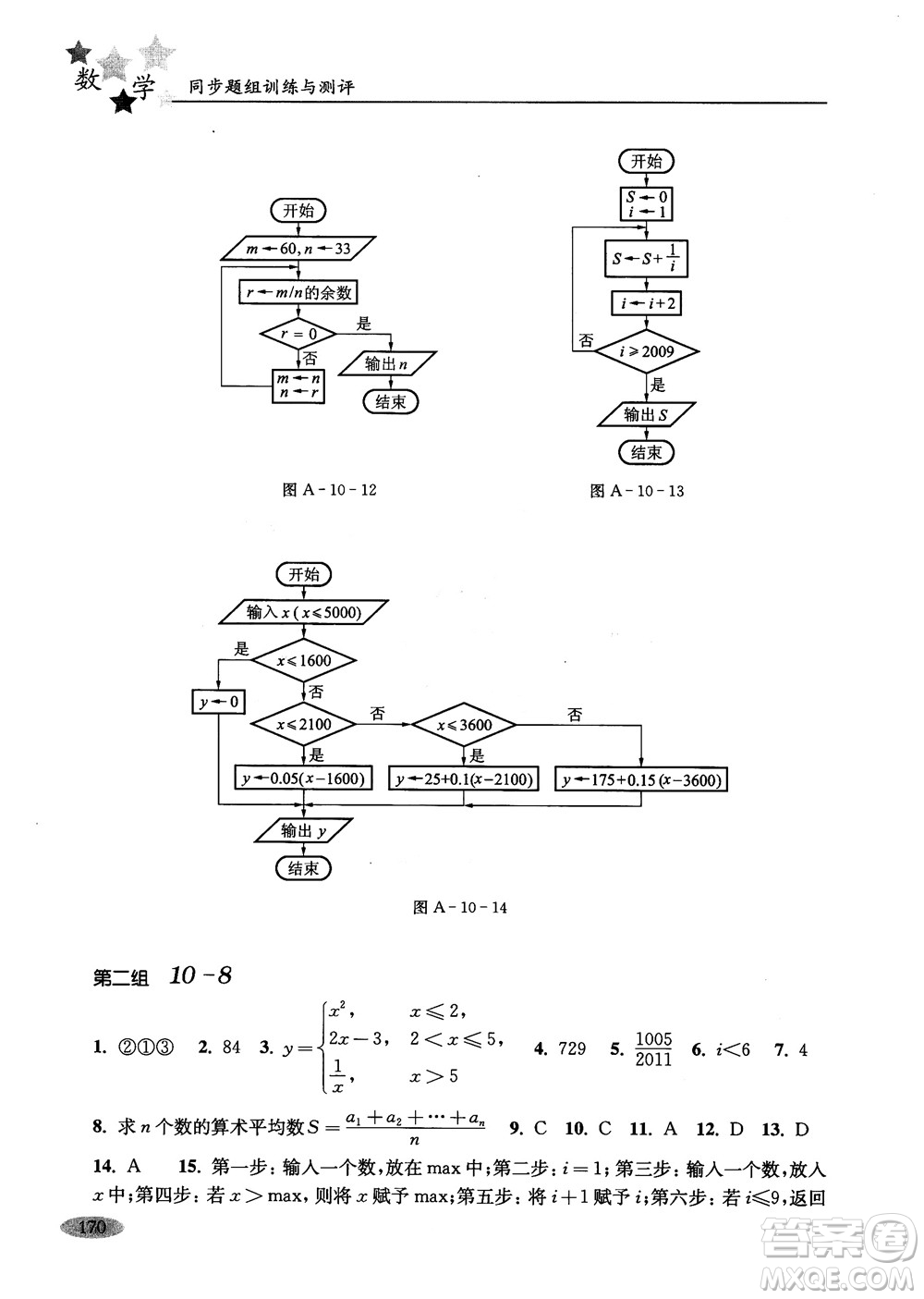 2018年高中五星級(jí)同步題組訓(xùn)練與測評數(shù)學(xué)高二年級(jí)第一學(xué)期參考答案