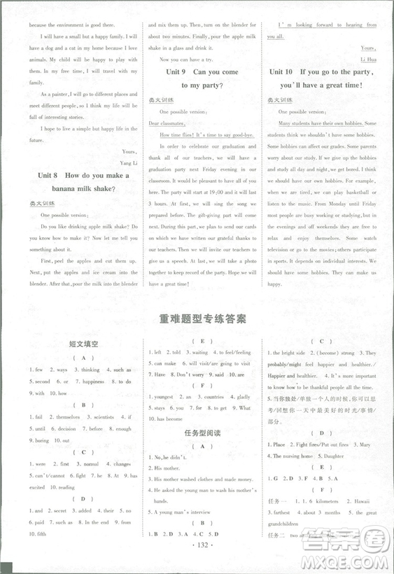 2019版導(dǎo)與練練案課時作業(yè)本人教版英語八年級上冊答案