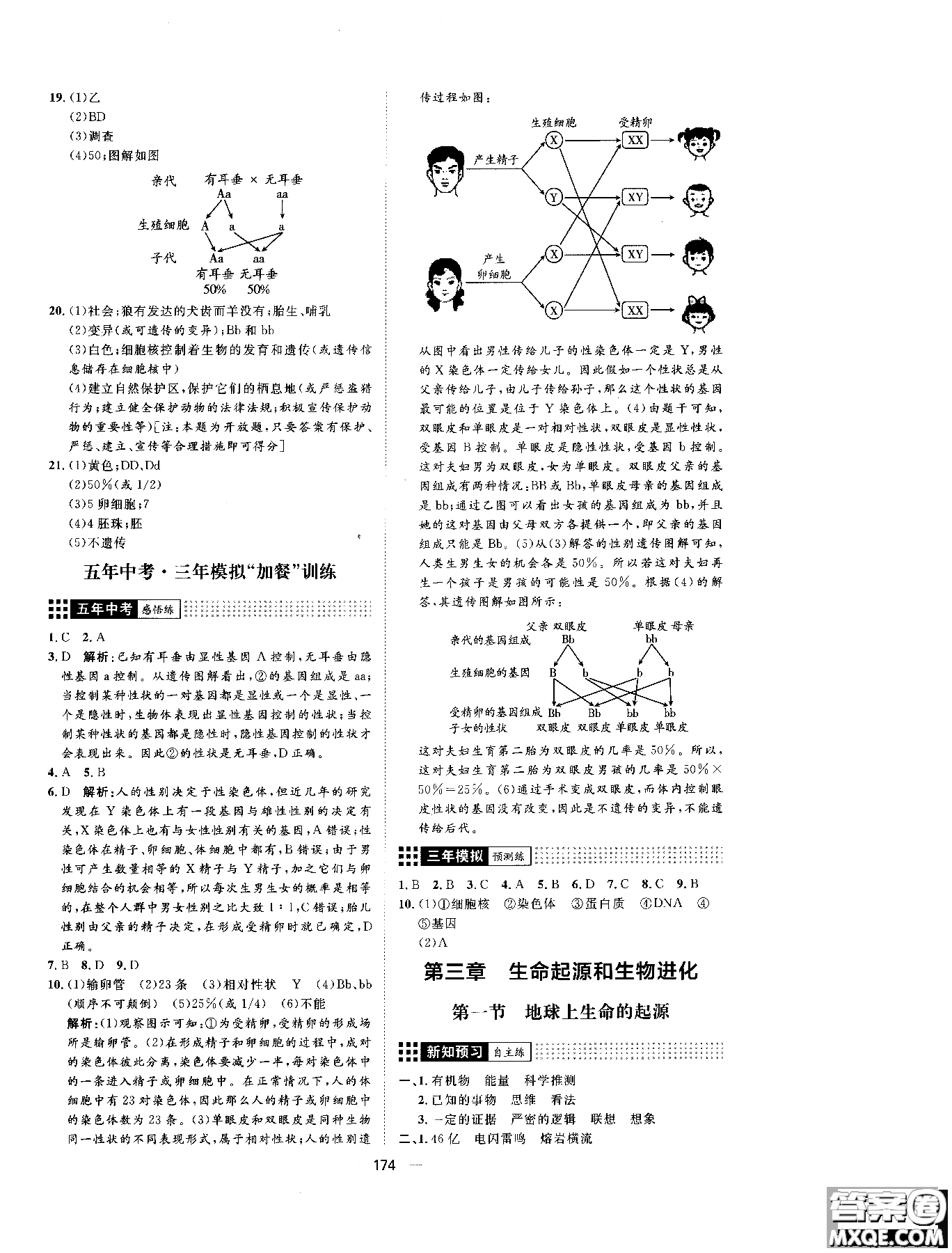 2018年練出好成績八年級生物人教版參考答案