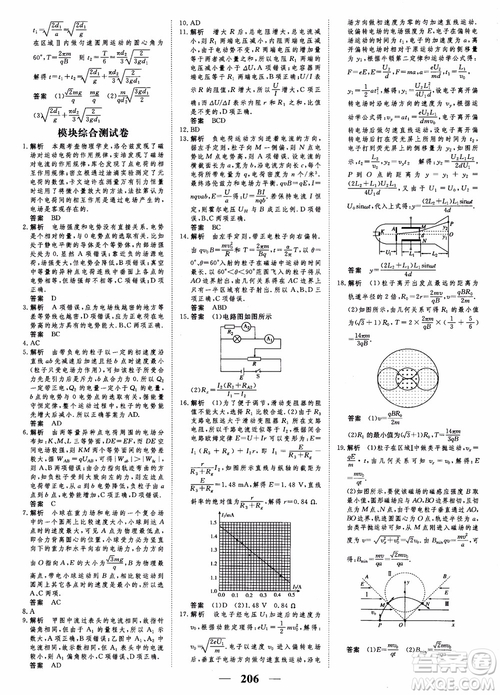 高考調(diào)研2019衡水重點(diǎn)中學(xué)同步精講精練新課標(biāo)版物理選修3-1參考答案