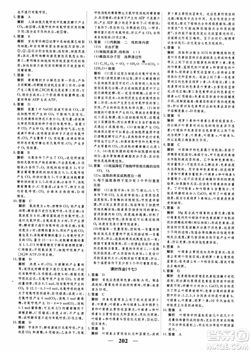 2019衡水重點中學(xué)高考調(diào)研同步精講精練新課標(biāo)版生物必修1參考答案