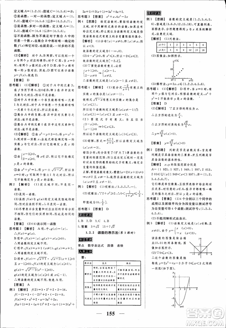 高考調(diào)研2018衡水重點中學(xué)同步精講精練新課標(biāo)A版數(shù)學(xué)必修1參考答案