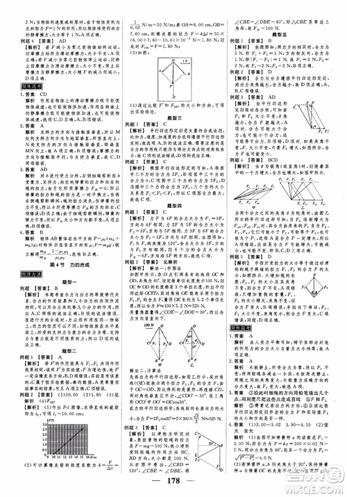 2018衡水重點中學(xué)同步精講精練高考調(diào)研新課標(biāo)版物理必修1參考答案