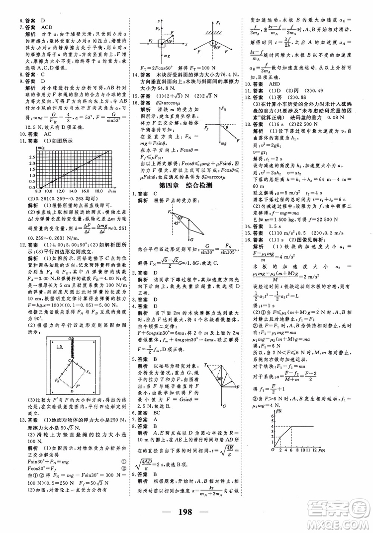 2018衡水重點中學(xué)同步精講精練高考調(diào)研新課標(biāo)版物理必修1參考答案