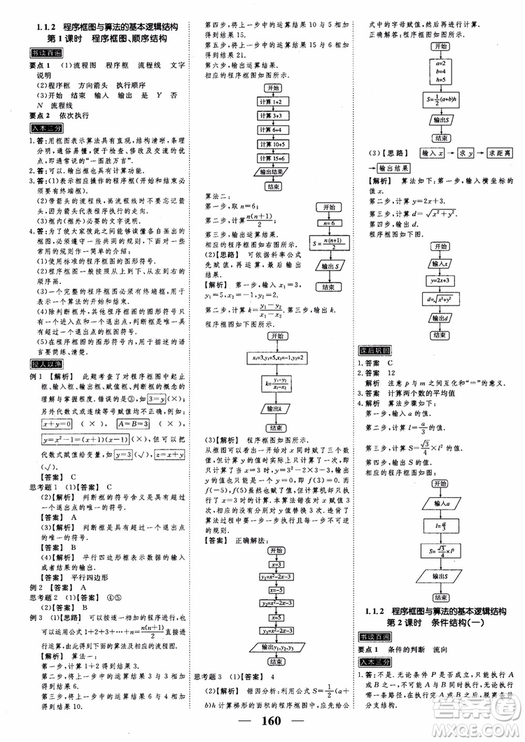 新課標人教A版數(shù)學(xué)必修3高考調(diào)研2018衡水重點中學(xué)同步精講精練參考答案