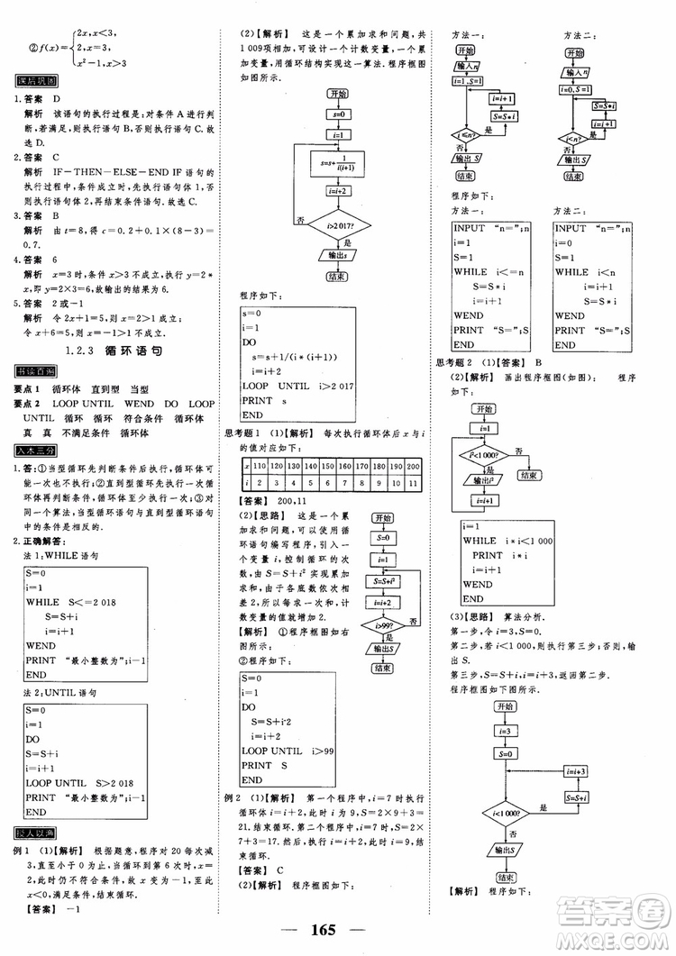 新課標人教A版數(shù)學(xué)必修3高考調(diào)研2018衡水重點中學(xué)同步精講精練參考答案