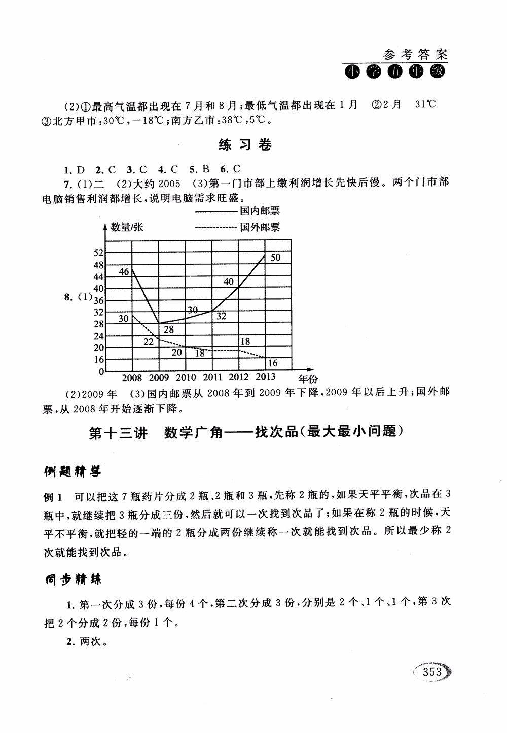 2018年人教版同步奧數(shù)培優(yōu)小學(xué)生五年級(jí)參考答案