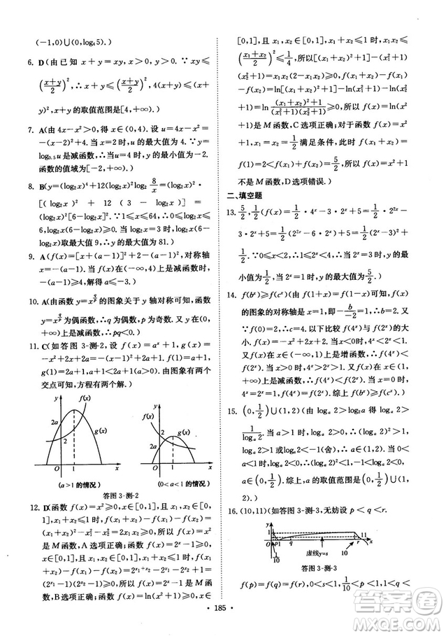 龍門專題高中數(shù)學函數(shù)專題參考答案