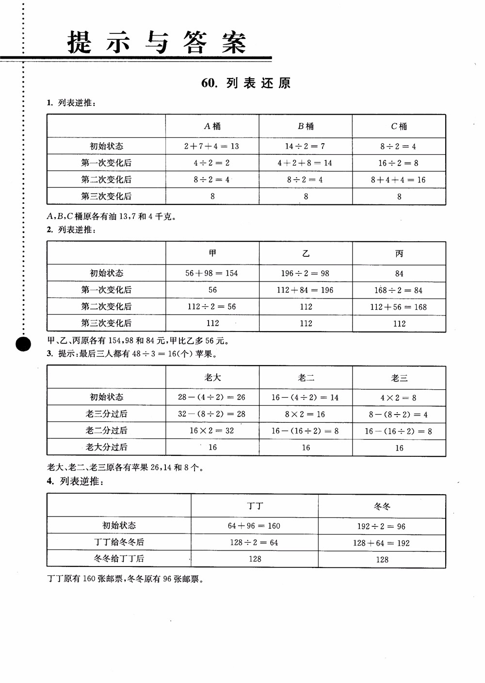 2018小學(xué)數(shù)學(xué)拓展學(xué)案60課4年級第5版參考答案