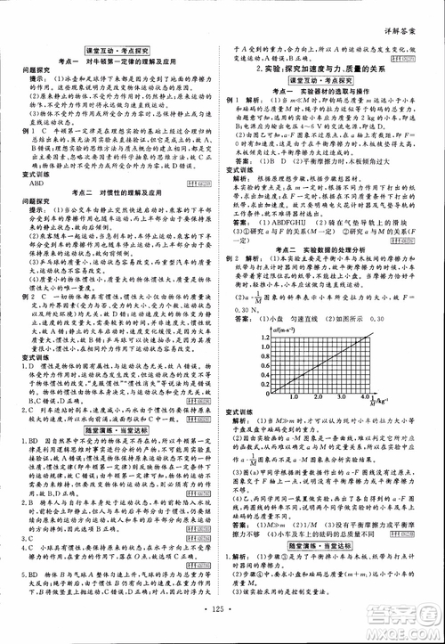 2019高中新課標(biāo)同步導(dǎo)學(xué)金版新學(xué)案高一物理必修1參考答案