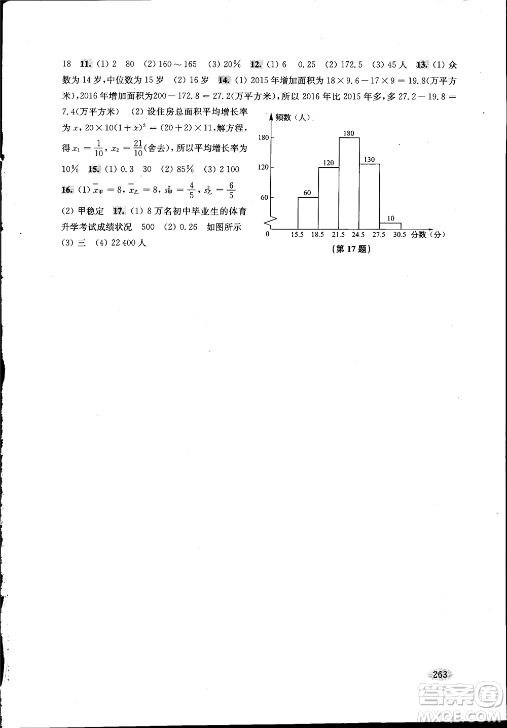 2018年新思路輔導(dǎo)與訓(xùn)練數(shù)學(xué)9年級(jí)第二版參考答案