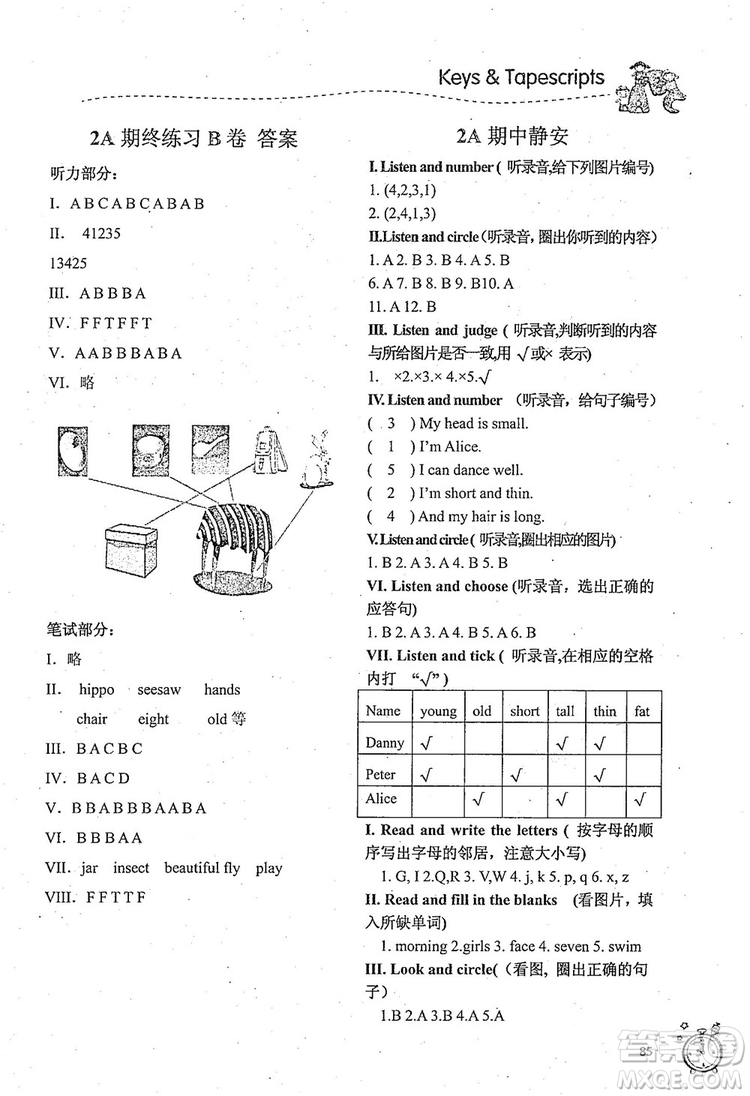 2018版名師精選課課練二年級(jí)上英語(yǔ)N版參考答案