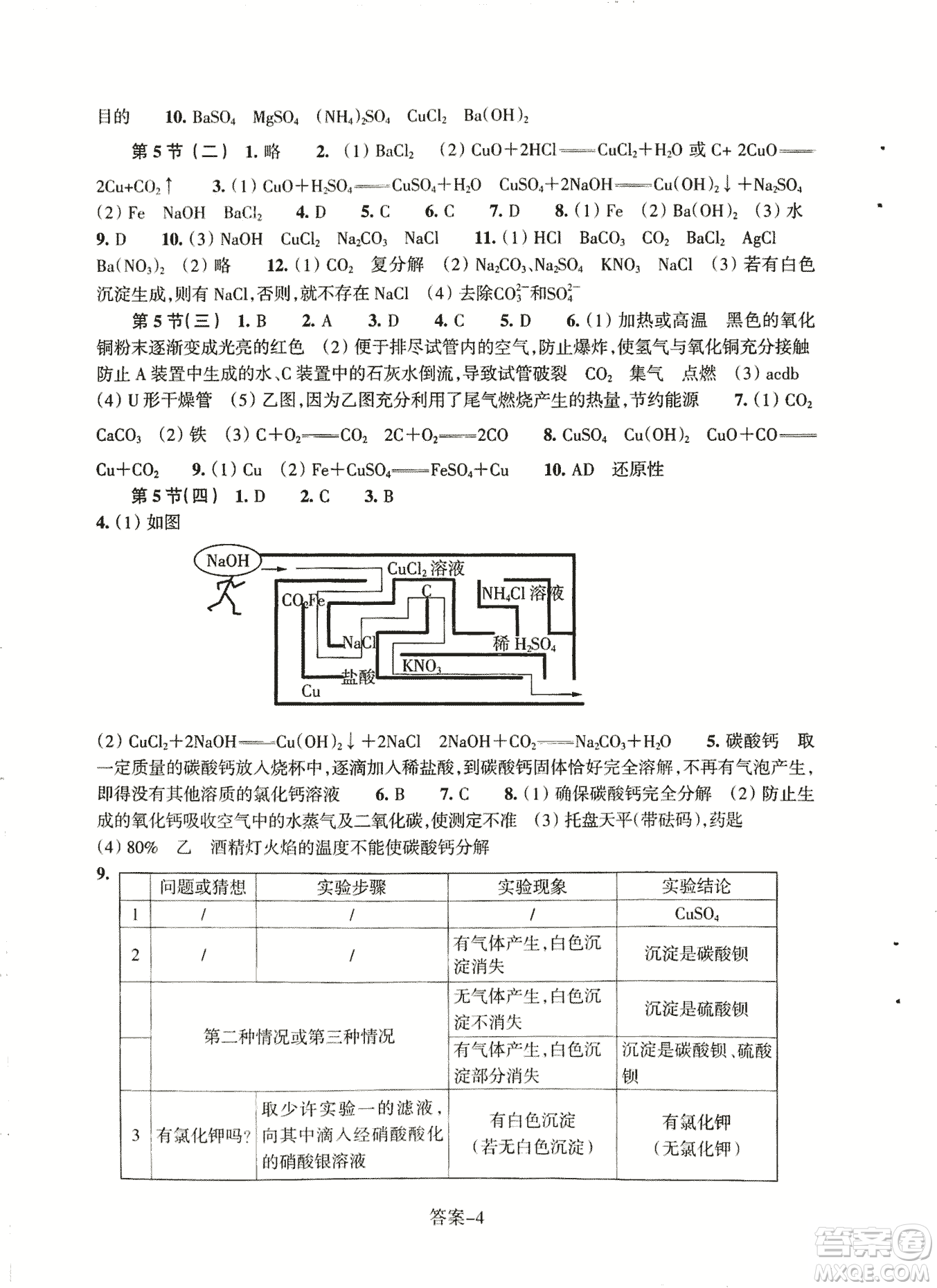 2018每課一練科學(xué)ZH版九年級(jí)上冊(cè)參考答案