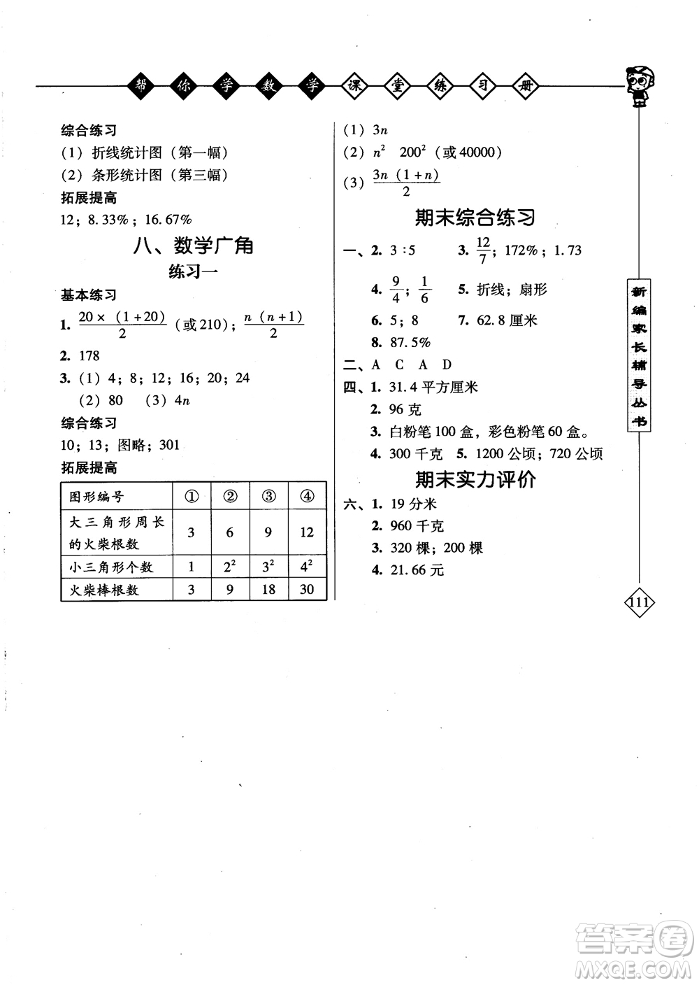 2018年幫你學(xué)數(shù)學(xué)課堂練習(xí)冊(cè)小學(xué)六年級(jí)上冊(cè)參考答案