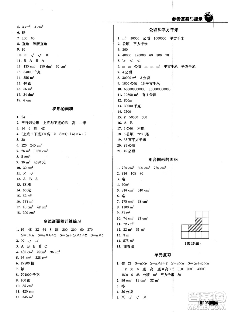 名師點撥培優(yōu)訓(xùn)練2018版五年級數(shù)學(xué)上冊江蘇版參考答案