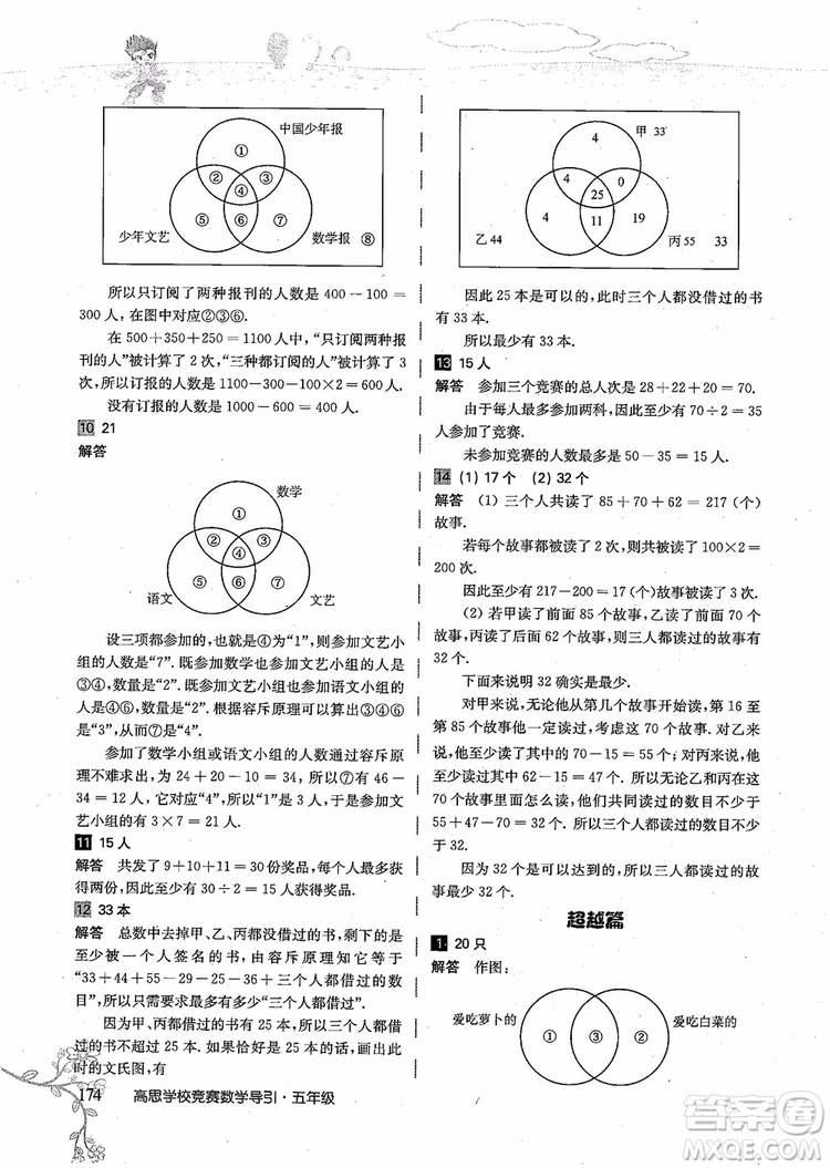 2018年高思學(xué)校競(jìng)賽數(shù)學(xué)導(dǎo)引五年級(jí)詳解升級(jí)版參考答案