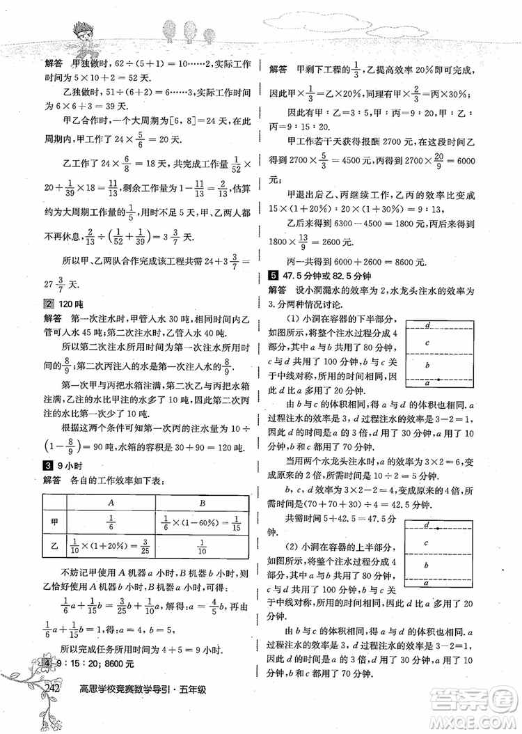 2018年高思學(xué)校競(jìng)賽數(shù)學(xué)導(dǎo)引五年級(jí)詳解升級(jí)版參考答案