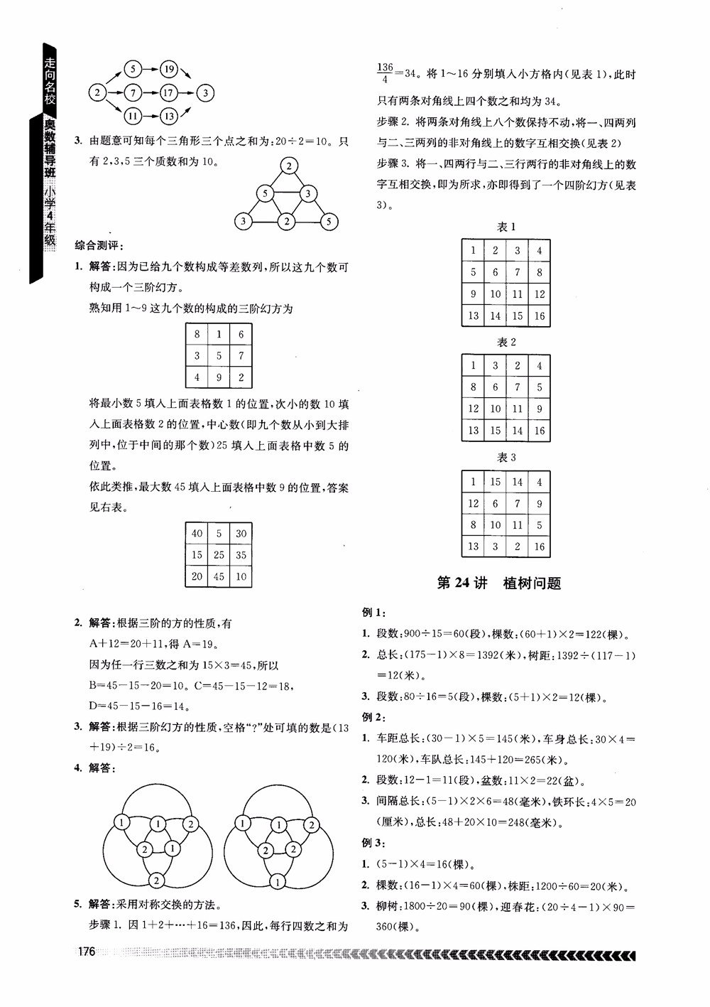 2018年南京出版社奧數(shù)輔導(dǎo)班小學(xué)四年級數(shù)學(xué)參考答案