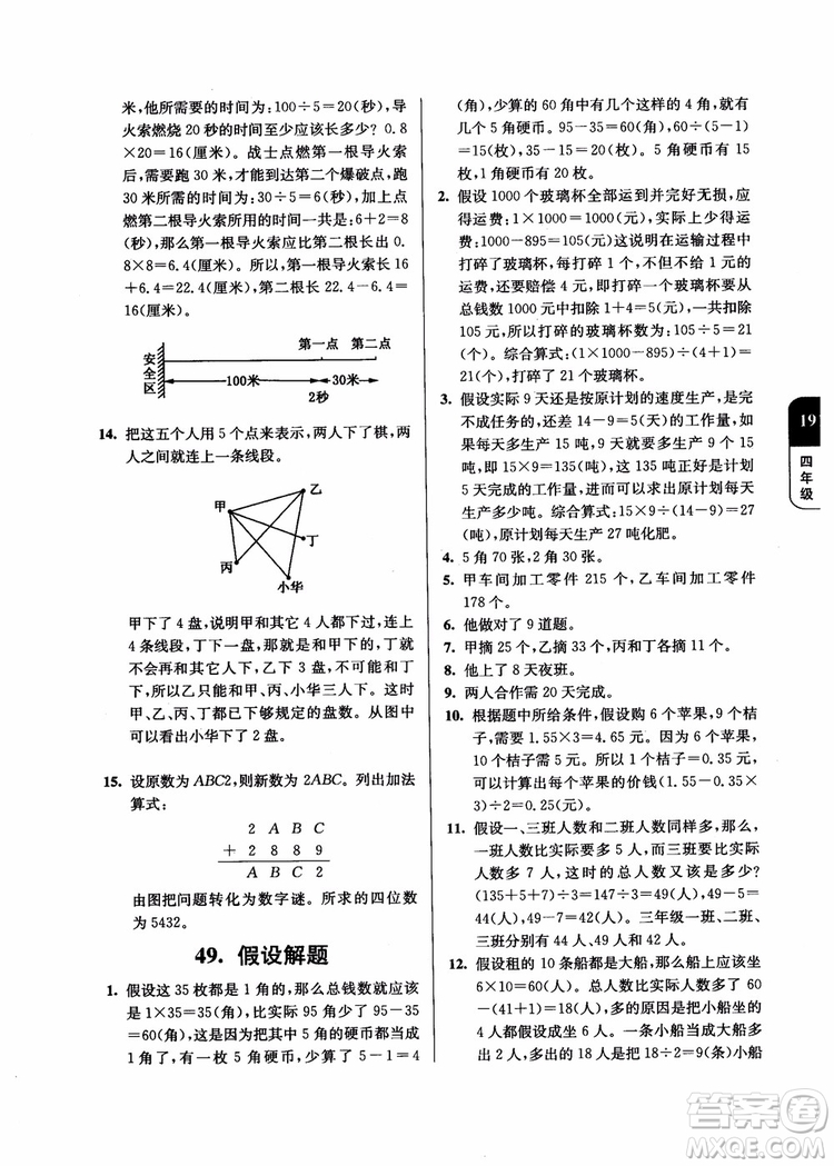 2018年數(shù)學(xué)優(yōu)等生提優(yōu)900題4年級(jí)第二次修訂參考答案