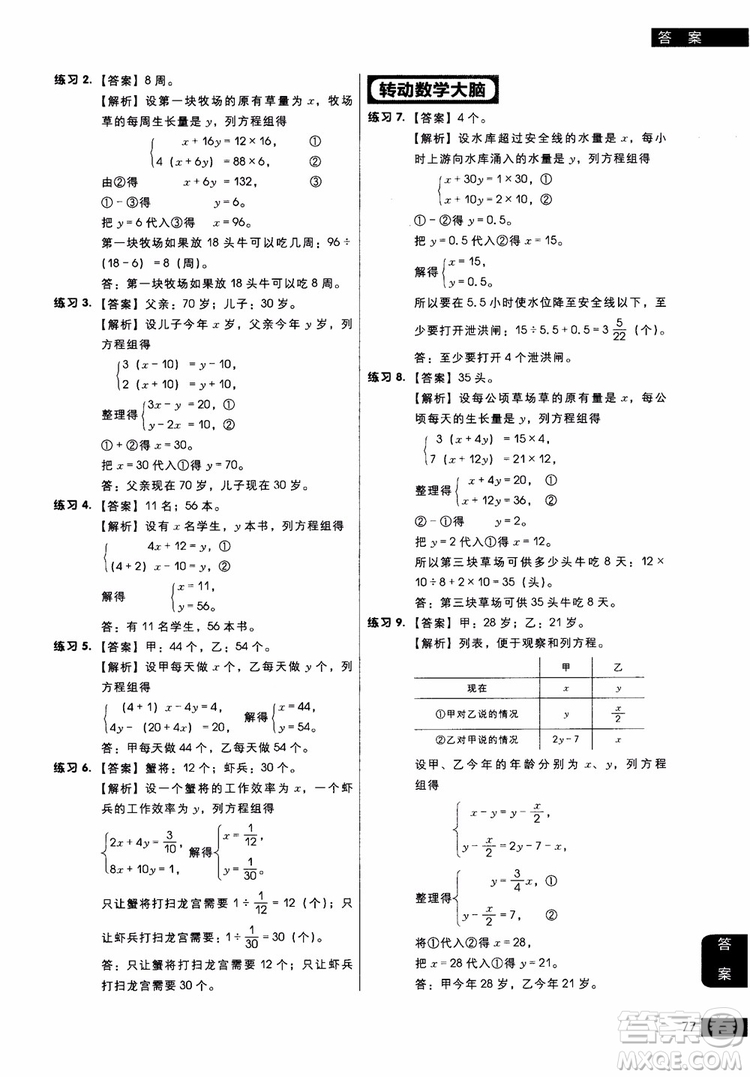 2018年學(xué)而思秘籍5年級(jí)小學(xué)數(shù)學(xué)應(yīng)用題專項(xiàng)突破練習(xí)冊(cè)參考答案